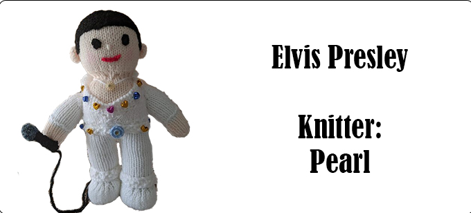 Elvis Presley Knitter Pearl. etsy Customer - Knitting Pattern by Elaine https://ecdesigns.co.uk