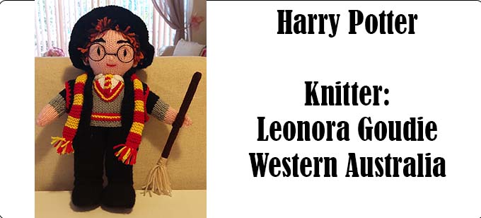 Harry Potter Knitter Leonora Goudie Western Australia  - Knitting Pattern by Elaine https://ecdesigns.co.uk