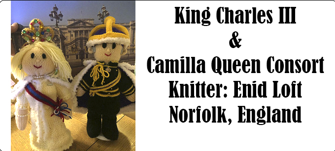 Charles & Camilla, Knitter Enid Loft - Norfolk England and knitting pattern by Elaine https://ecdesigns.co.uk