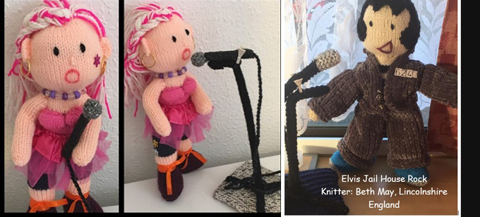 Elvis and singers Knitter Beth May   Knitting Pattern by elaine ecdesigns