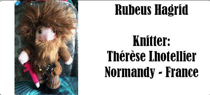 Hagrid Knitter Thérèse Lhotellier - France, Knitting Pattern Design by Elaine https://ecdesigns.co.uk