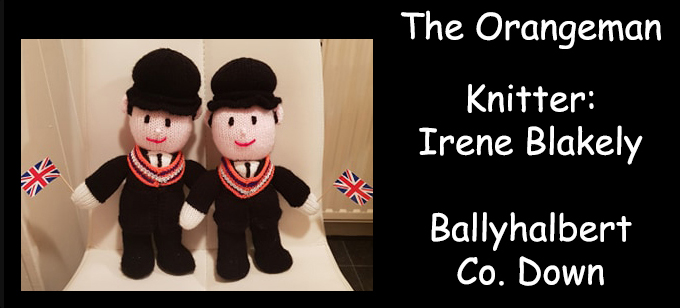 Orangeman Knitter Irene Blakely Knitting Pattern by elaine ecdesigns