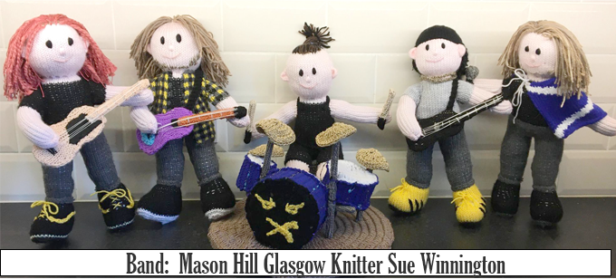 Mason Hill Glasgow Band Knitter Sue Winnington - The Band Knitting Pattern by Elaine ecdesigns