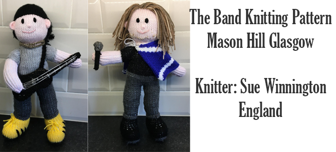 Mason Hill Glasgow Band Knitter Sue Winnington - The Band Knitting Pattern by Elaine ecdesigns