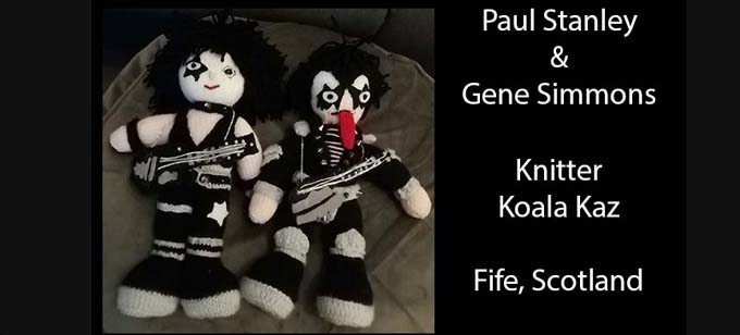 Paul Stanley & Gene Simmons KISS  Knitting Pattern by elaine ecdesigns